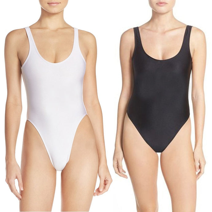 Solid One Piece Swimsuit Blank Sexy Swim Suit 2019