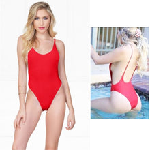 Load image into Gallery viewer, Solid One Piece Swimsuit Blank Sexy Swim Suit 2019