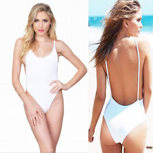 Solid One Piece Swimsuit Blank Sexy Swim Suit 2019