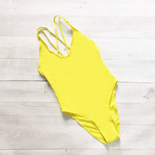 Load image into Gallery viewer, Solid One Piece Swimsuit Blank Sexy Swim Suit 2019