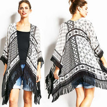 Load image into Gallery viewer, New Arrivals Chiffon Beach Cover Up Long Tassel Geometric Print Swimwear Women Swimsuit Bikini Dress saida de praia Beach Wear