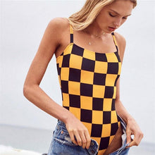 Load image into Gallery viewer, 2019 Sexy One Piece Swimsuit Women Plaid Print Swimwear