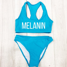 Load image into Gallery viewer, Sexy MELANIN Letter Print Bikini Set Swimwear Women High Waist Bikinis 2019 mujer Swimming suit women monokini Push Up biquini
