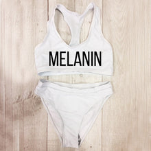 Load image into Gallery viewer, Sexy MELANIN Letter Print Bikini Set Swimwear Women High Waist Bikinis 2019 mujer Swimming suit women monokini Push Up biquini
