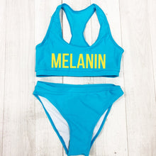Load image into Gallery viewer, Sexy MELANIN Letter Print Bikini Set Swimwear Women High Waist Bikinis 2019 mujer Swimming suit women monokini Push Up biquini