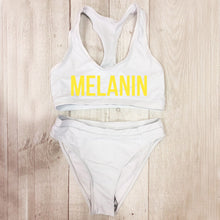 Load image into Gallery viewer, Sexy MELANIN Letter Print Bikini Set Swimwear Women High Waist Bikinis 2019 mujer Swimming suit women monokini Push Up biquini