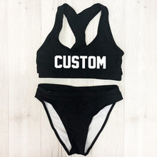 Load image into Gallery viewer, Custom text Bikini push up Swimwear Women High Waist Brazilian Bikinis 2019 mujer mayo Sexy Swimsuit biquinis feminino monokini