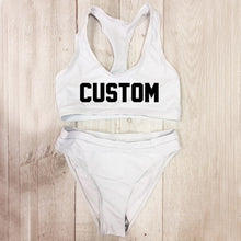 Load image into Gallery viewer, Custom text Bikini push up Swimwear Women High Waist Brazilian Bikinis 2019 mujer mayo Sexy Swimsuit biquinis feminino monokini