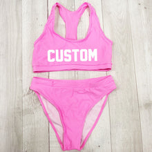 Load image into Gallery viewer, Custom text Bikini push up Swimwear Women High Waist Brazilian Bikinis 2019 mujer mayo Sexy Swimsuit biquinis feminino monokini