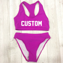 Load image into Gallery viewer, Custom text Bikini push up Swimwear Women High Waist Brazilian Bikinis 2019 mujer mayo Sexy Swimsuit biquinis feminino monokini
