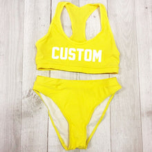 Load image into Gallery viewer, Custom text Bikini push up Swimwear Women High Waist Brazilian Bikinis 2019 mujer mayo Sexy Swimsuit biquinis feminino monokini