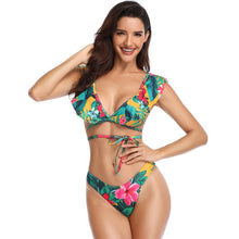 Load image into Gallery viewer, Sexy Bikini 2019 Swimsuit V neck Ruffle Swimwear Woman Floral Bathing Suit maillot de bain femme Bandage Summer Swim Suit mayo