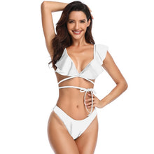 Load image into Gallery viewer, Sexy Bikini 2019 Swimsuit V neck Ruffle Swimwear Woman Floral Bathing Suit maillot de bain femme Bandage Summer Swim Suit mayo