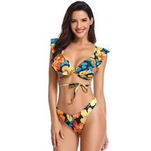 Load image into Gallery viewer, Sexy Bikini 2019 Swimsuit V neck Ruffle Swimwear Woman Floral Bathing Suit maillot de bain femme Bandage Summer Swim Suit mayo