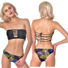 Load image into Gallery viewer, Strapless Bikini 2019 Swimsuit Bandeau Swimwear Women Hollow Out biquini maillot de bain femme bikini push up Beachwear monokini