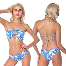 Load image into Gallery viewer, Strapless Bikini 2019 Swimsuit Bandeau Swimwear Women Hollow Out biquini maillot de bain femme bikini push up Beachwear monokini
